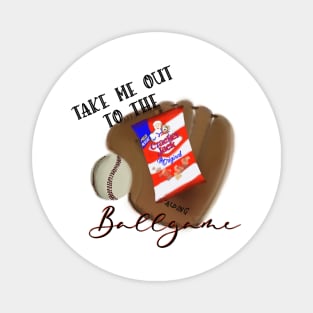 Take me out to the Ballgame, Peanuts and Crackerjacks Baseball Glove, Baseball Design Magnet